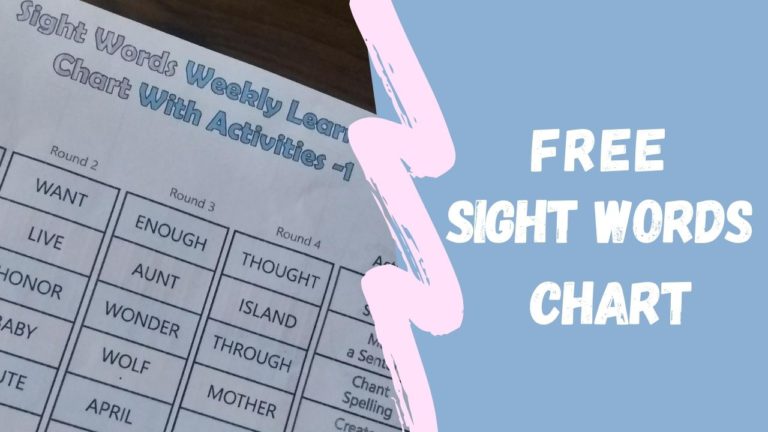 Free Printable Sight word learning Charts [PDF] - Number Dyslexia