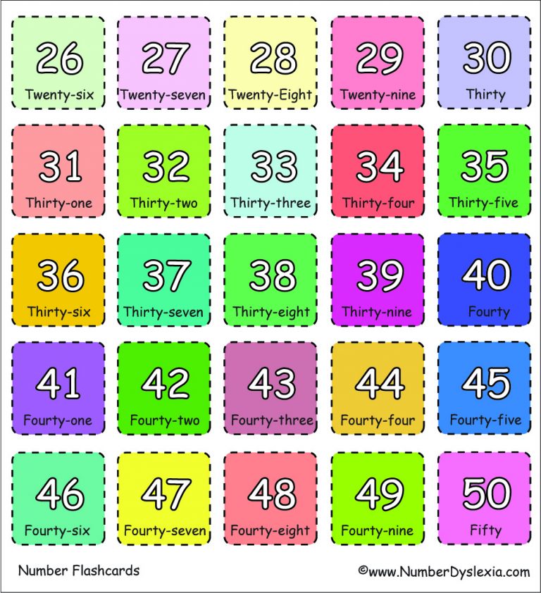 free printable number flashcards 1 100 with words pdf number dyslexia
