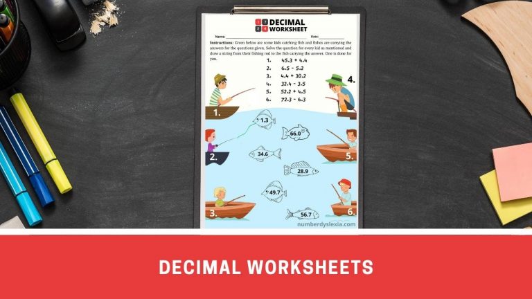 Printable Decimal Worksheets For Kids - Number Dyslexia