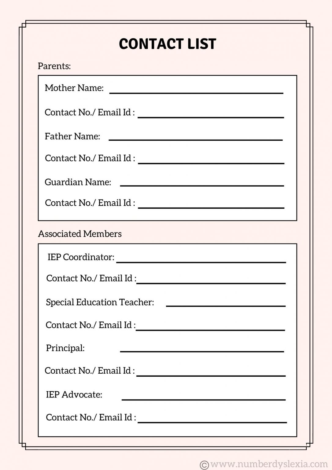 Printable IEP Organizers For Parents And Teachers [PDF Included