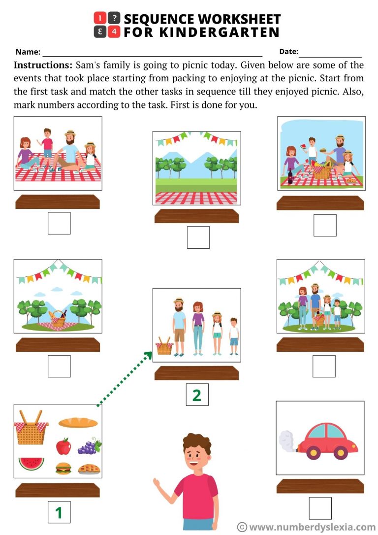 Printable Sequence Worksheets For Kindergarten [PDF Included] - Number Dyslexia