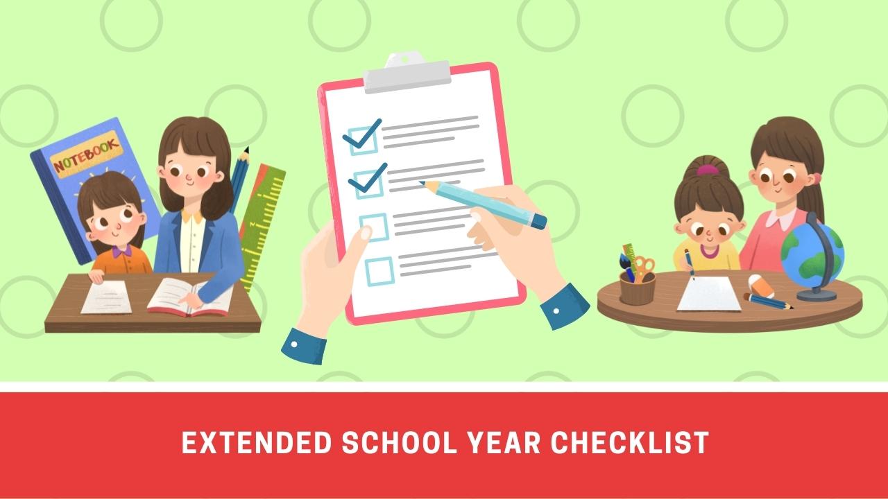 Printable Extended School Year Checklist PDF Included Number Dyslexia
