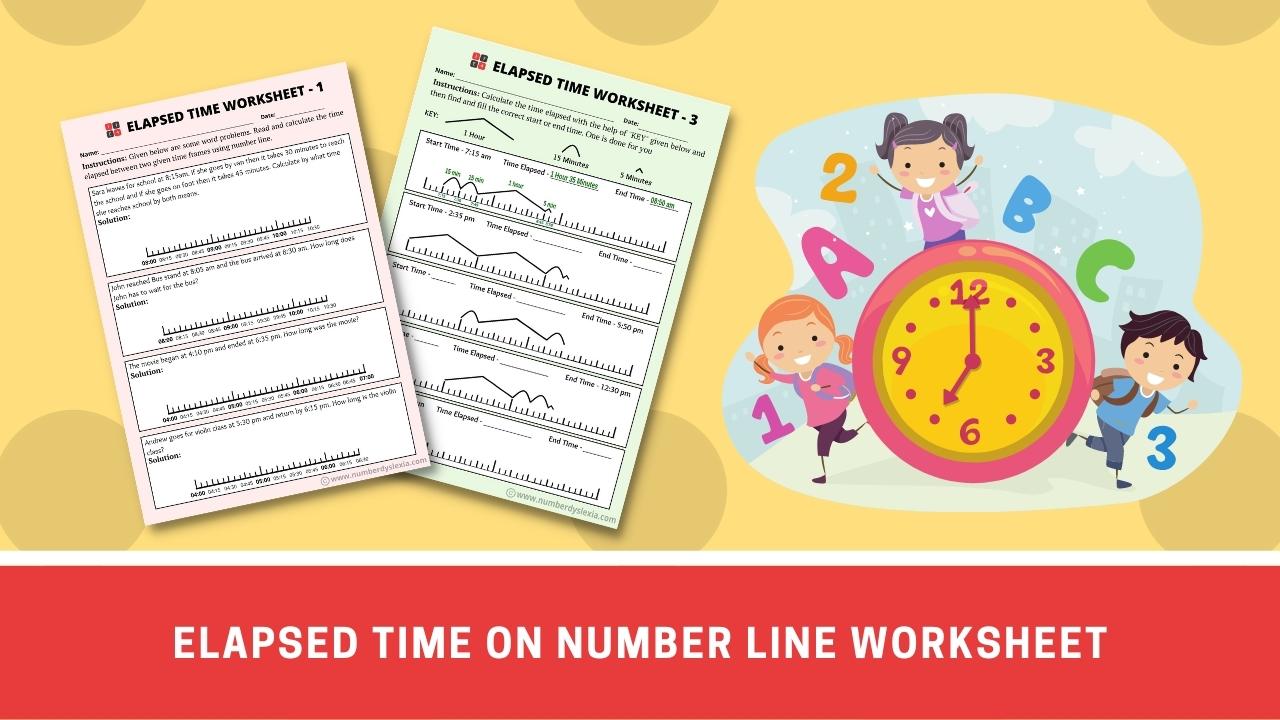 Printable Elapsed Time On A Number Line Worksheets PDF Included 