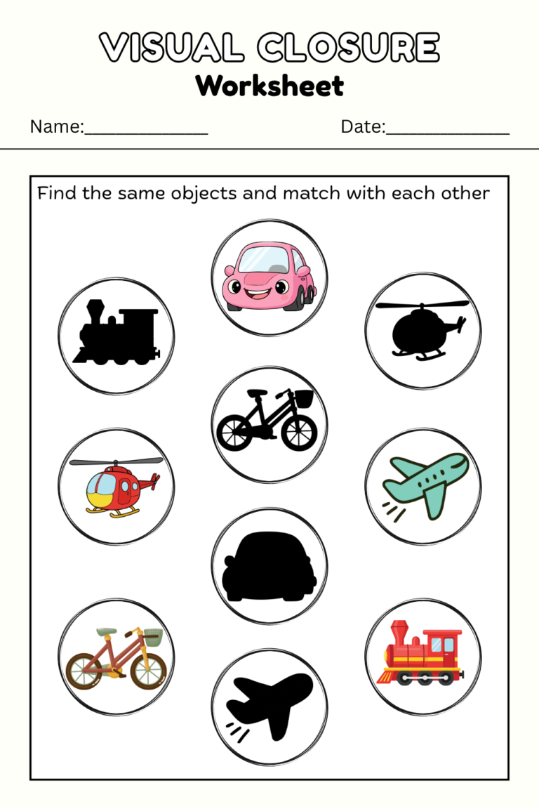 Printable Visual Closure Worksheets [PDF Included] - Number Dyslexia