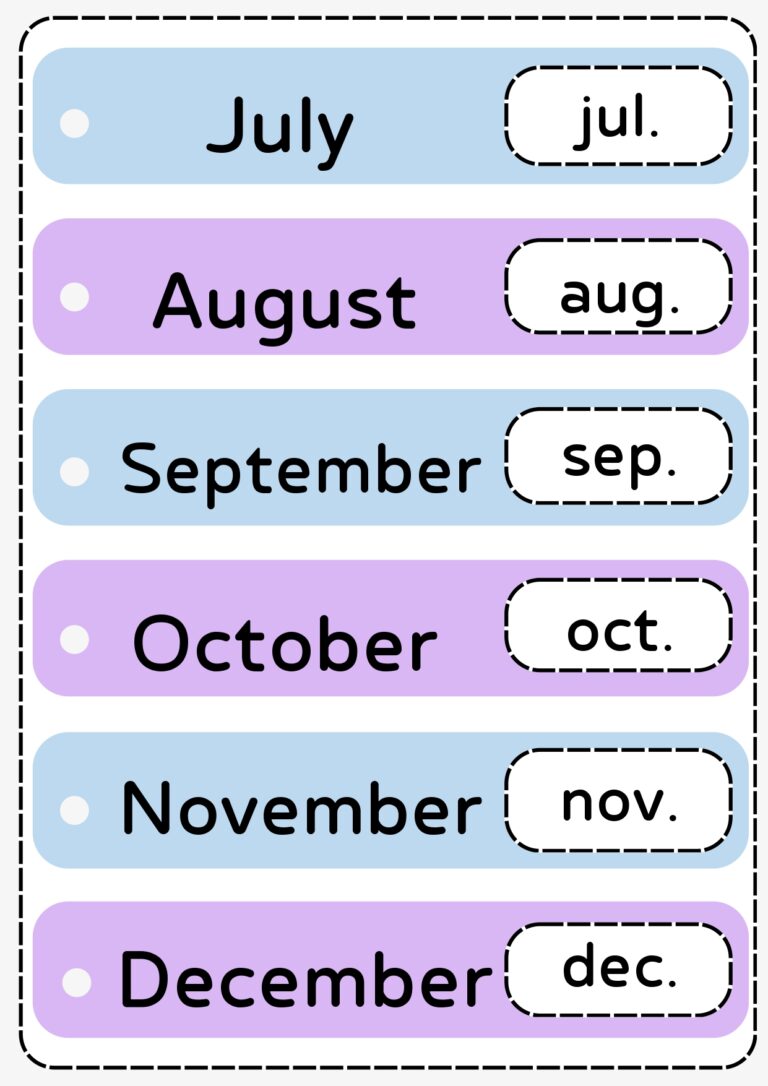 Printable Months Of The Year Worksheet [PDF Included] - Number Dyslexia