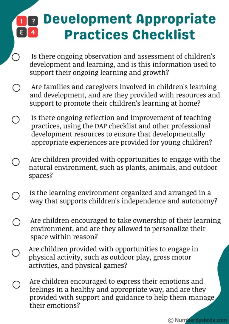Printable DAP Checklist [PDF Included] - Number Dyslexia