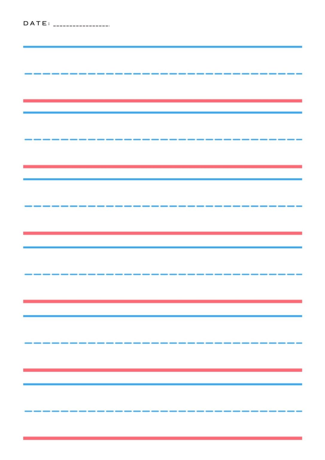 Printable Writing Lines Templates [PDF Included] - Number Dyslexia