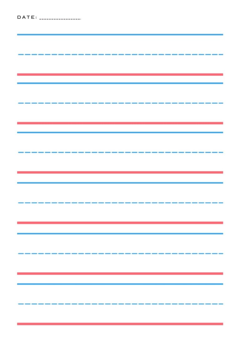 Printable Writing Lines Templates [PDF Included] - Number Dyslexia