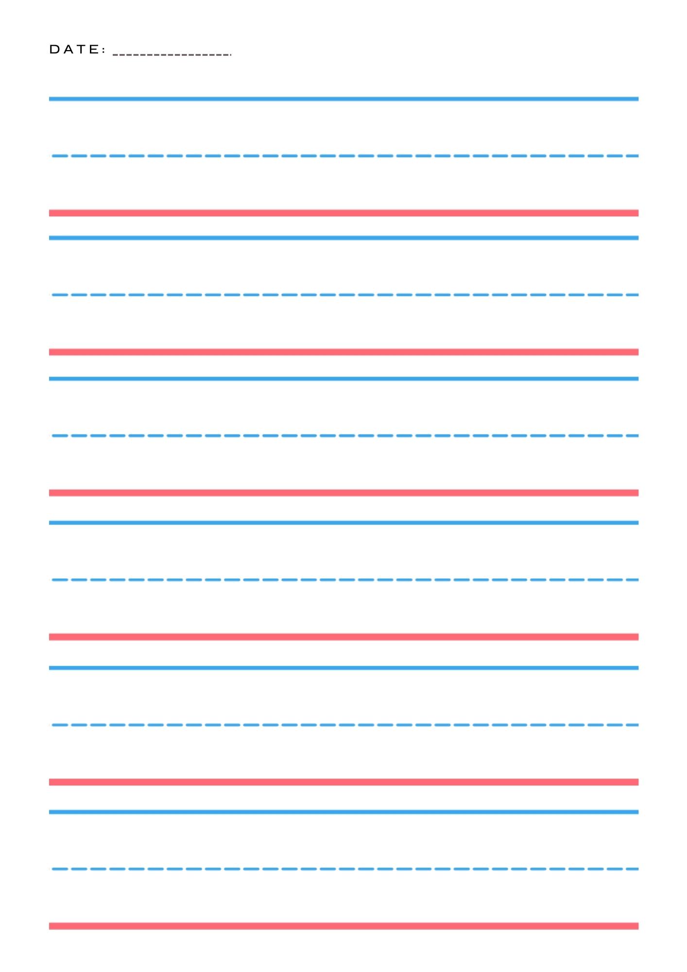 Printable Writing Lines Templates PDF Included Number Dyslexia