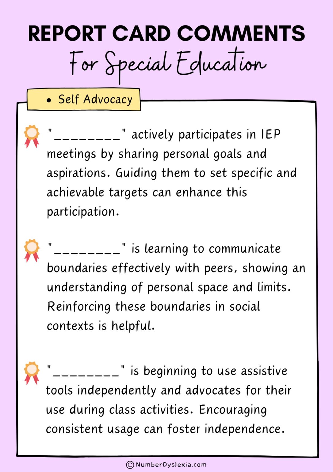 REPORT CARD COMMENTS FOR SPECIAL NEEDS STUDENTS PDF visual data 8