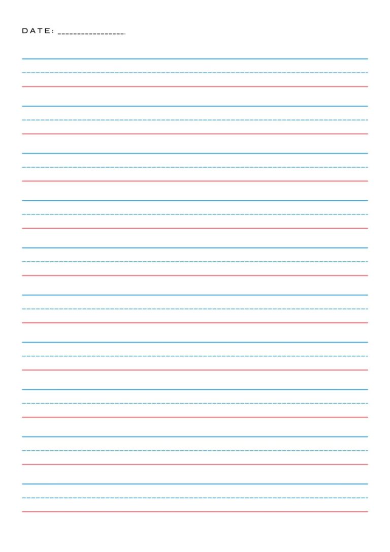 Printable Writing Lines Templates [PDF Included] - Number Dyslexia