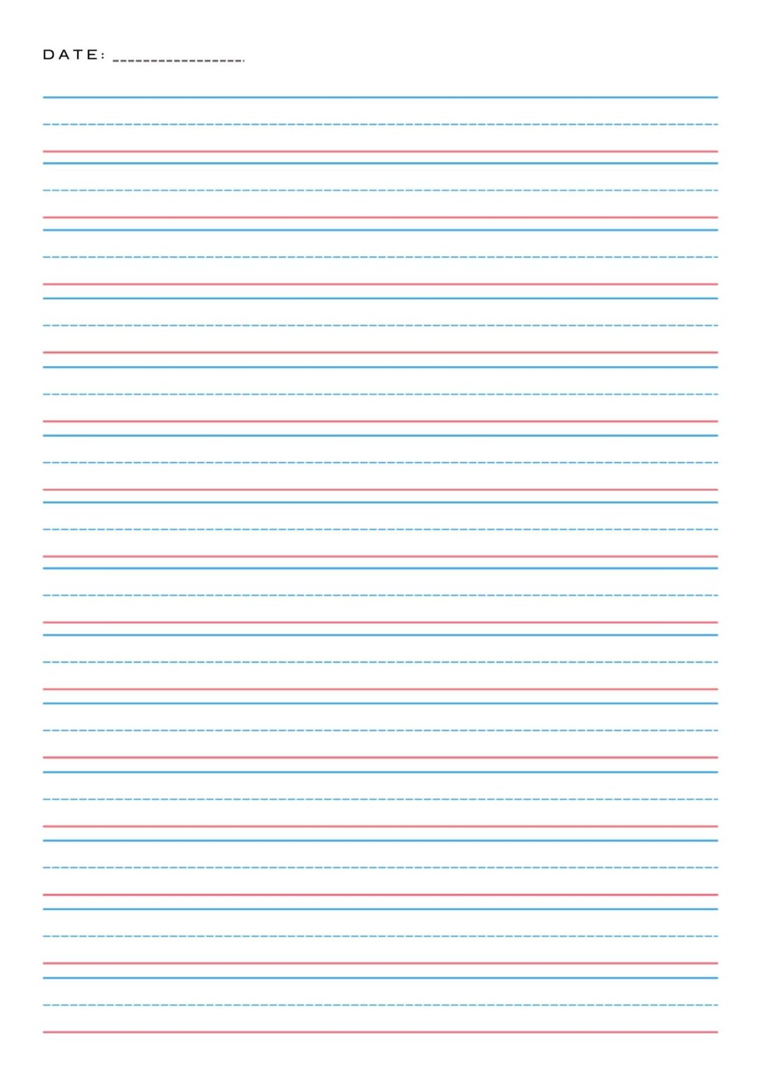Printable Writing Lines Templates [PDF Included] - Number Dyslexia