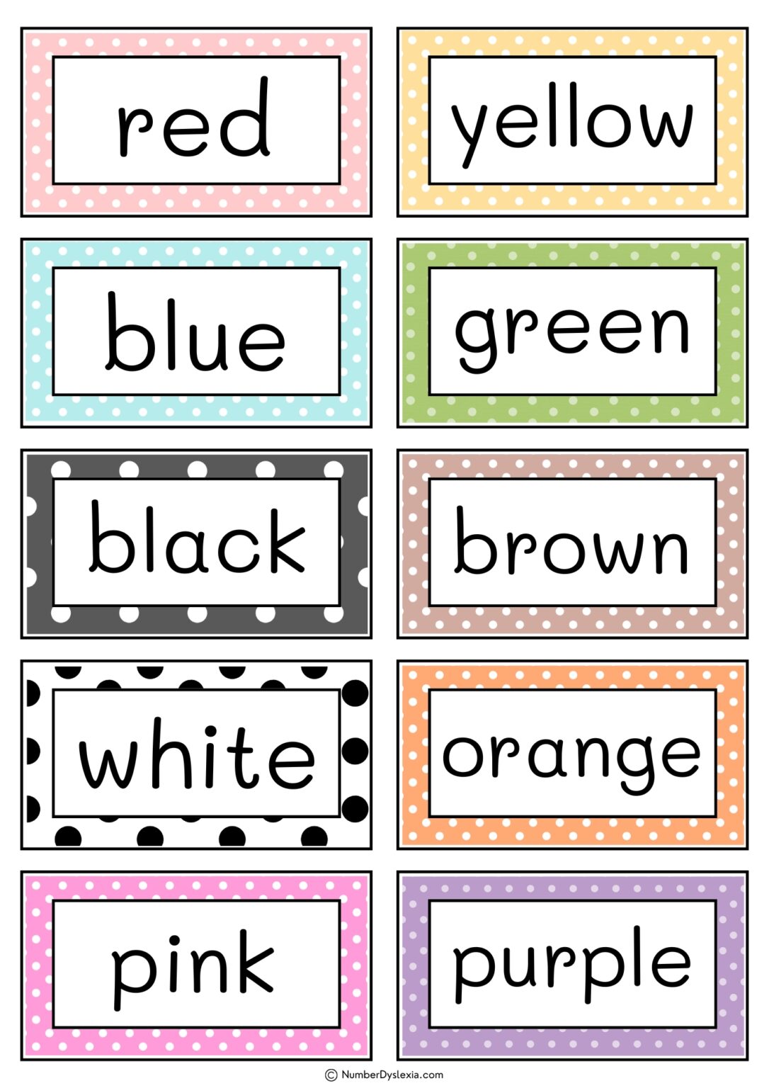 Printable Sight Words List & Flashcards for Kindergarten - Number Dyslexia