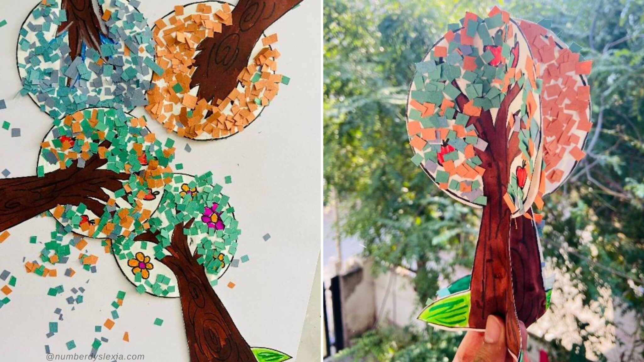 DIY Paper Tree Craft - Number Dyslexia