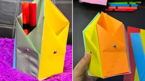 DIY Craft: Easy Construction Paper Pen Stand - Number Dyslexia