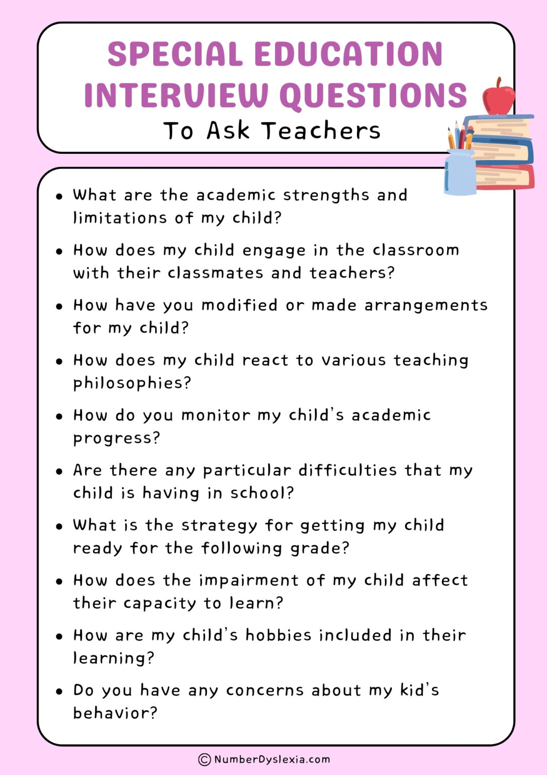 Special Education Interview Questions What should you ask the parents