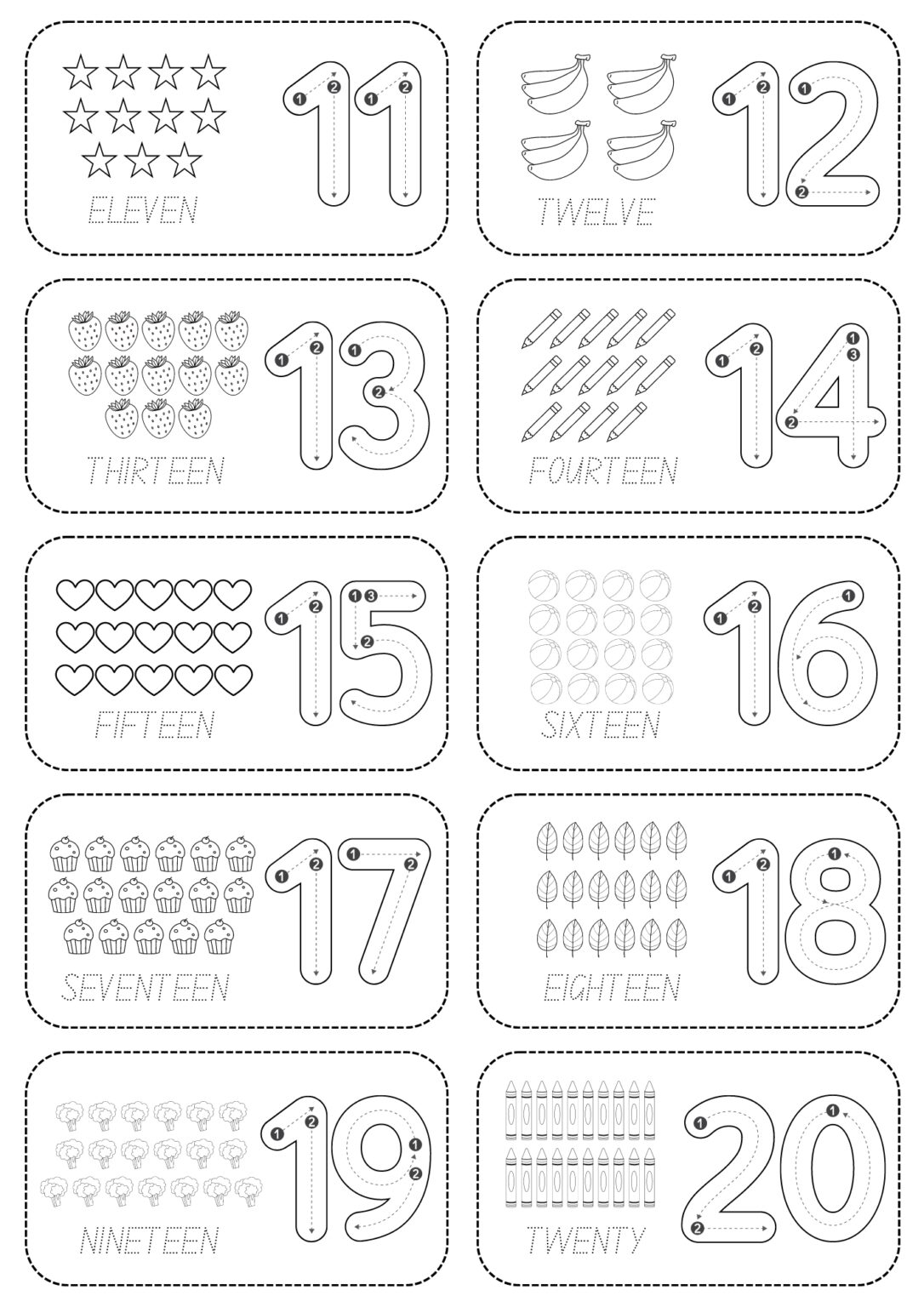 Free Printable Number Flashcards 1-100 with words [PDF] - Number Dyslexia
