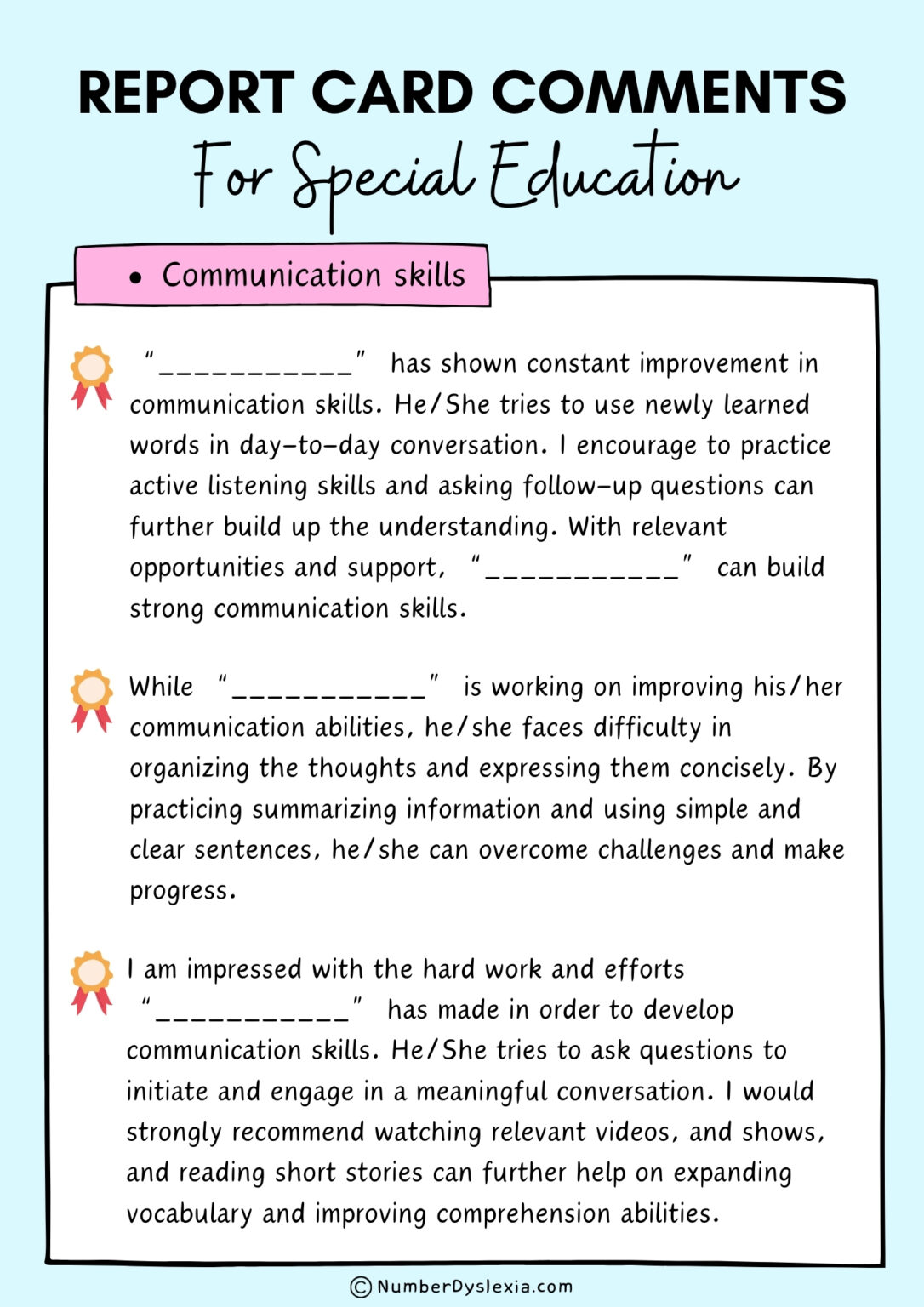 REPORT CARD COMMENTS FOR SPECIAL NEEDS STUDENTS PDF visual data 2