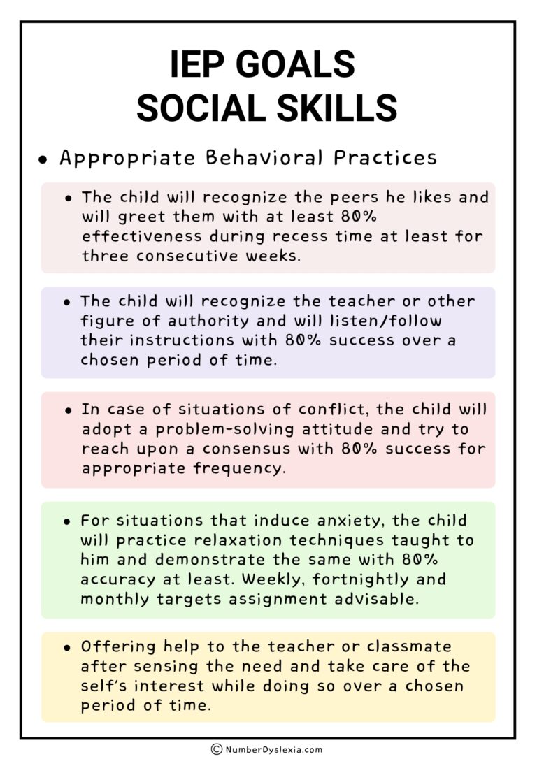 25 IEP Goals For Social Skills Development In Kids - Number Dyslexia