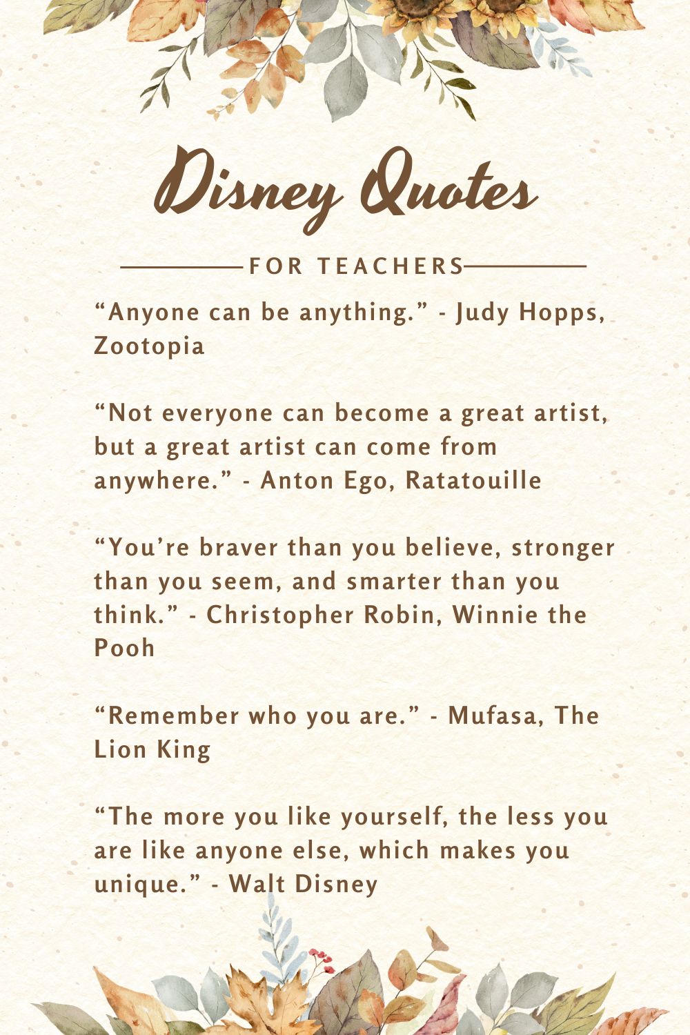 Disney Quotes for Teachers